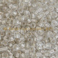 Keleti kásagyöngy ezüstközepű sok színben 2 mm-es 20gr/ cs. - átlátszó